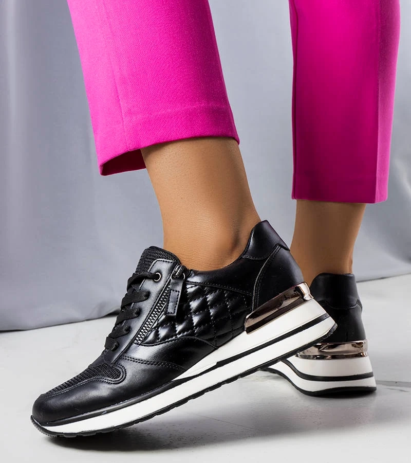 Czarne sneakersy z łączonych materiałów Goulet