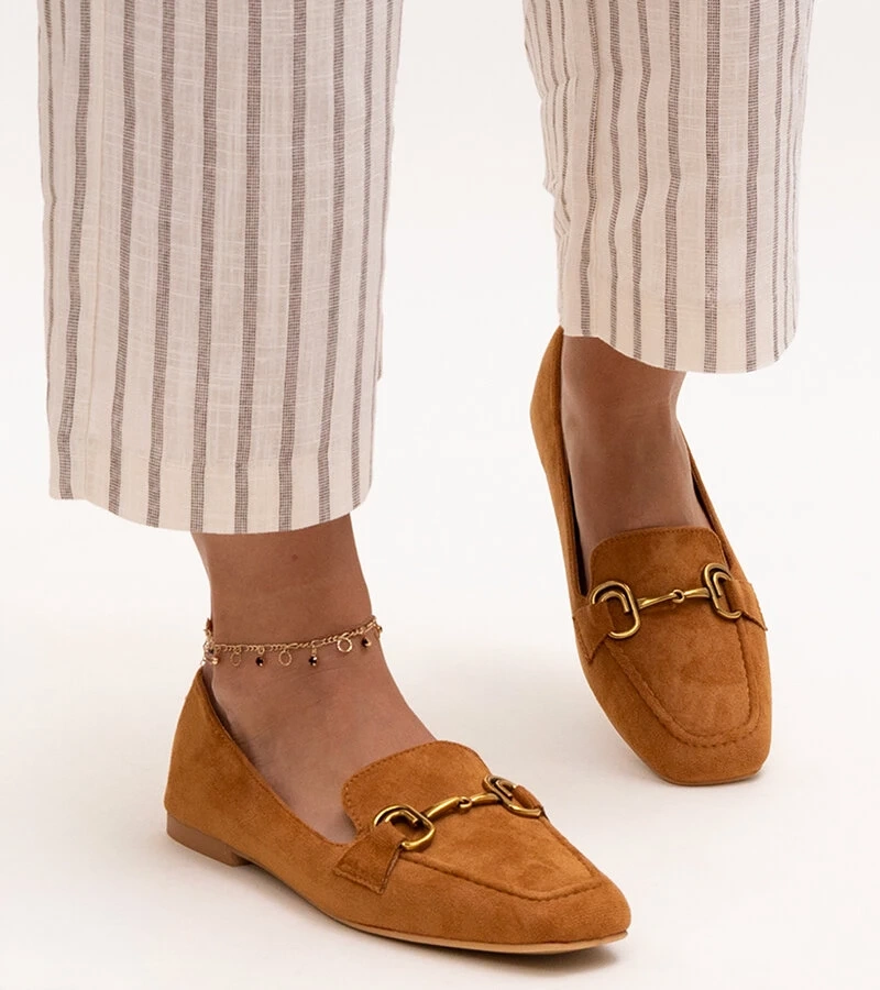 Brązowe mokasyny z klamerką Zamari