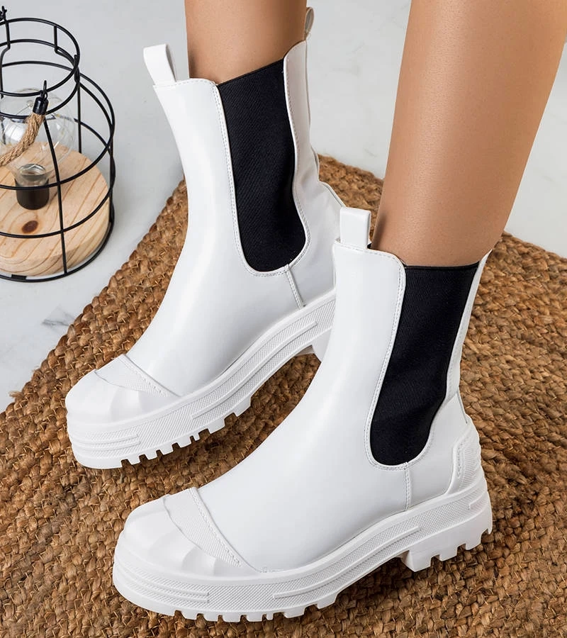 Białe botki damskie Crispo