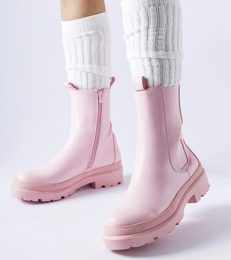 Różowe botki lekko ocieplane Bethesda