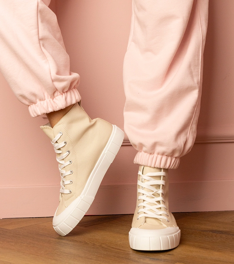 Beżowe trampki za kostkę Citta