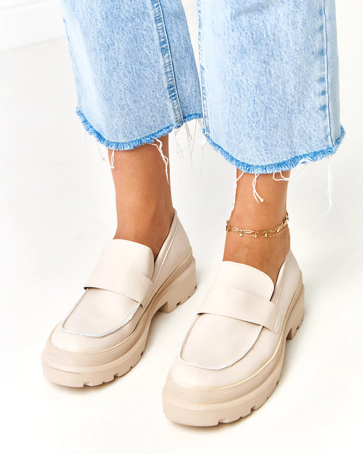 Beżowe mokasyny z ekoskóry Seraphin