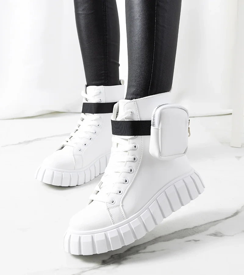 Białe trampki na platformie Haver