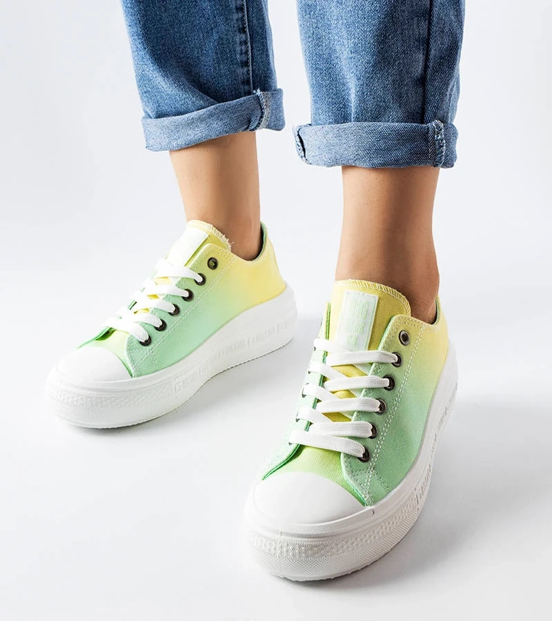 Żółto-zielone trampki Big Star LL274A186