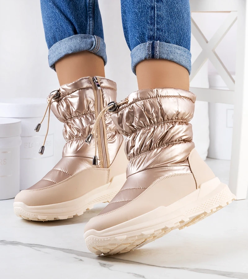 Złote śniegowce z ściągaczami Houle