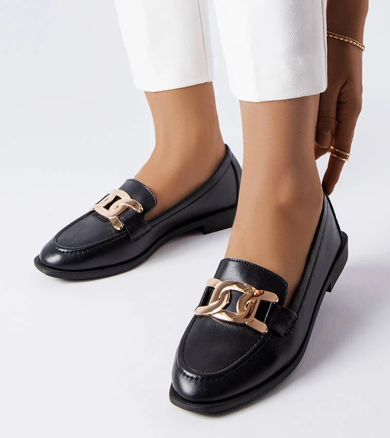 Czarne mokasyny z klamerką Henrique