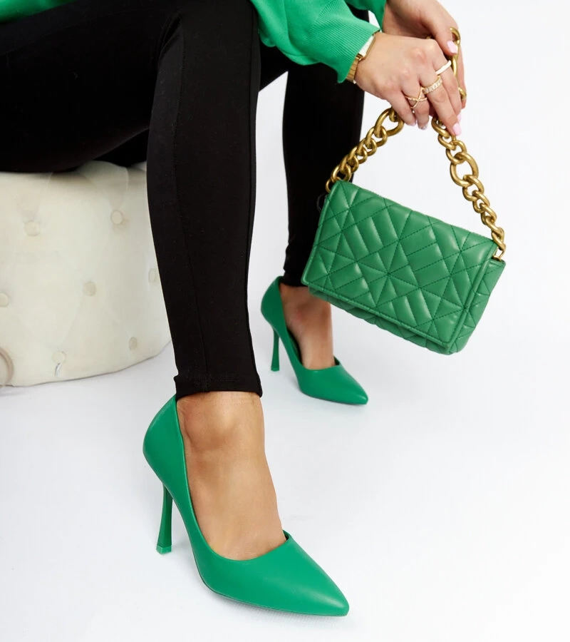 Zielone szpilki na obcasie Rodney