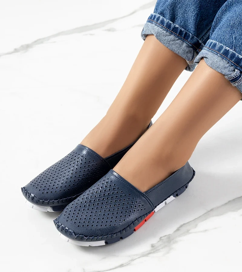 Granatowe mokasyny Piron