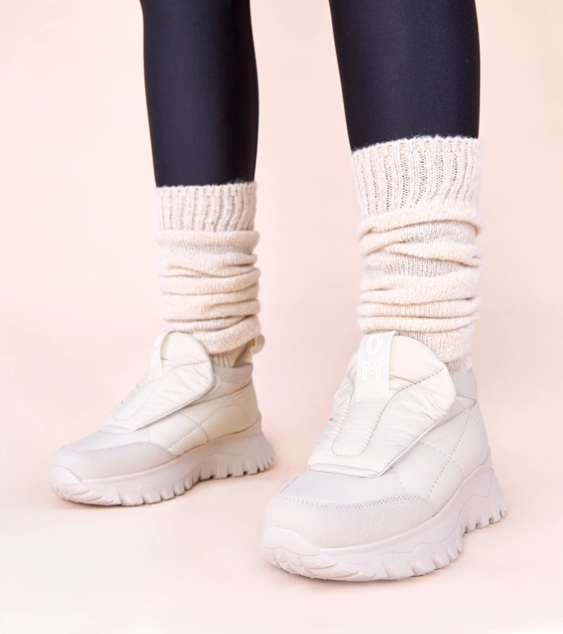 Szare śniegowce damskie zapinane na rzep Penny