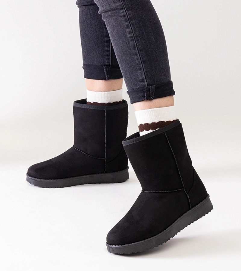 Czarne ocieplane klasyczne śniegowce Libero