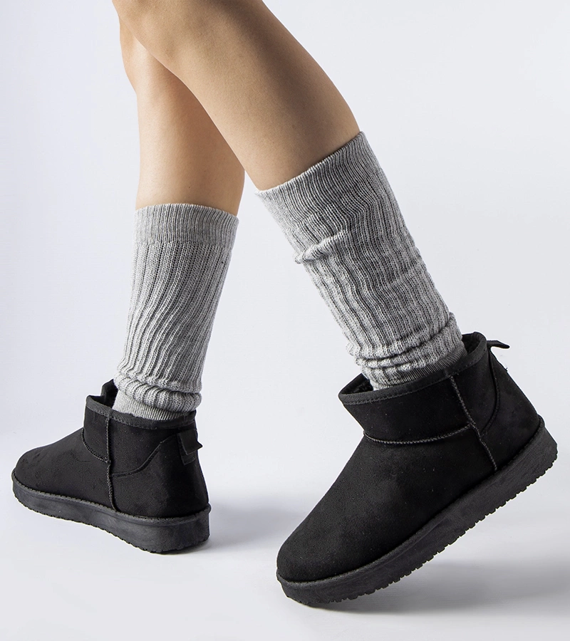 Czarne ocieplane krótkie śniegowce Guglielma