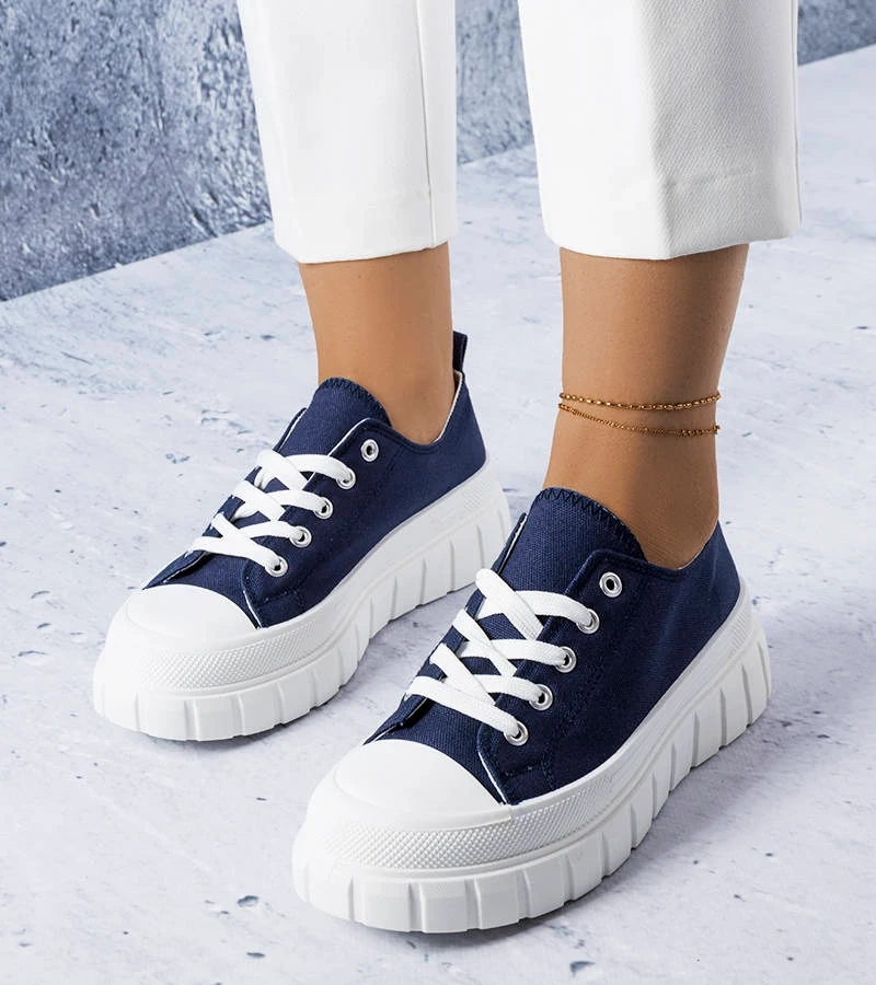 Granatowe trampki na platformie Bellemare