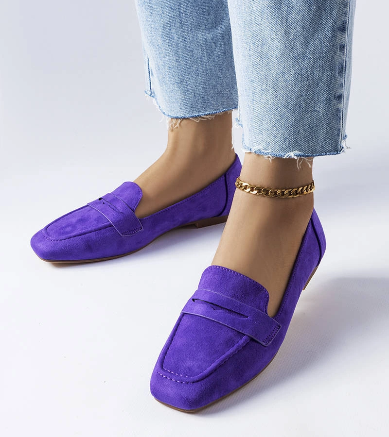 Fioletowe mokasyny z eko-zamszu Meilleur