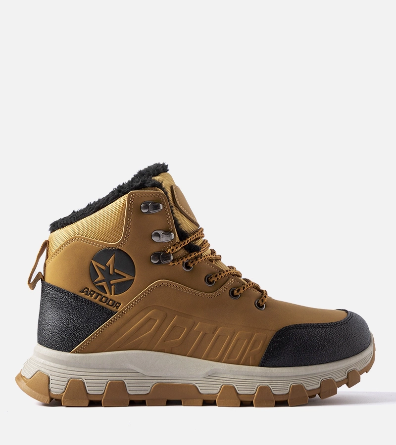 Brązowe ocieplane męskie buty trekkingowe Nurra