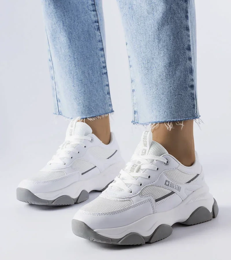 Biało-szare sneakersy Big Star JJ274579