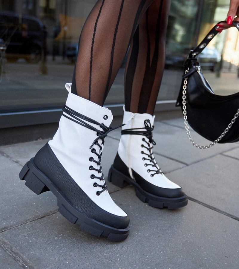 Biało-czarne ocieplane workery Apodaca