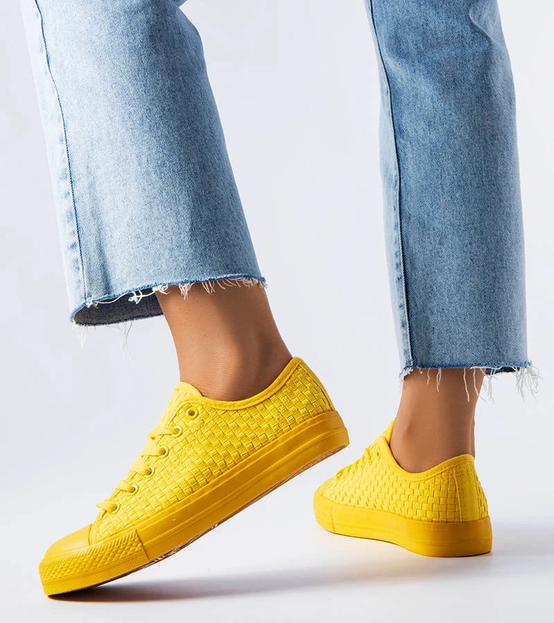 Żółte trampki z tkaniny plecionej Thibodeau
