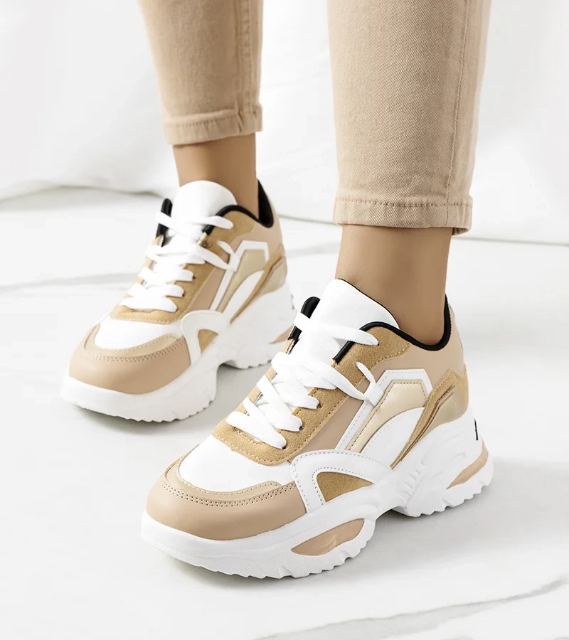 Beżowe sneakersy damskie Eshelby