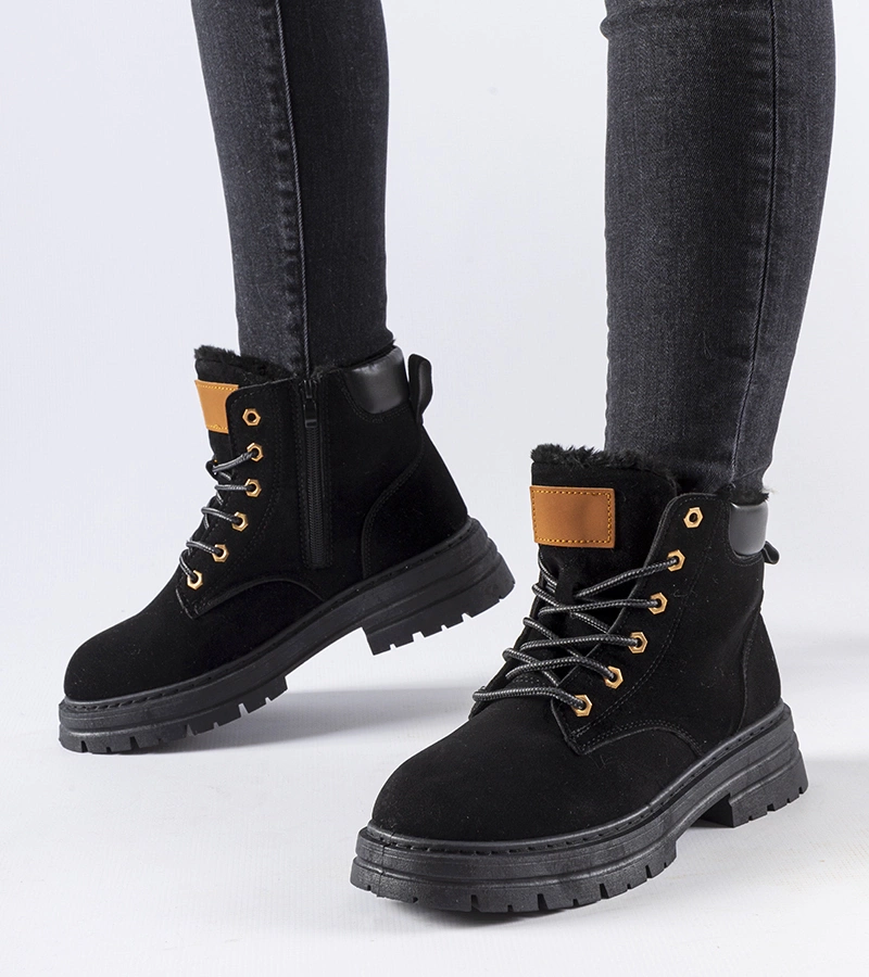 Czarne ocieplane workery Stevens