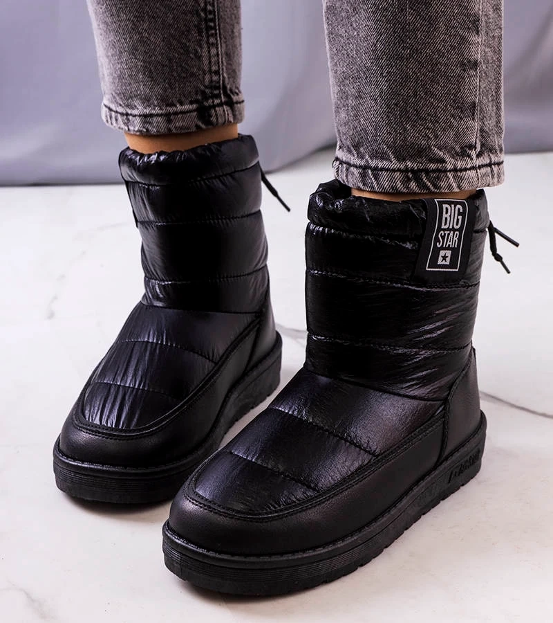 Czarne połyskujące śniegowce zimowe  Big Star II274120