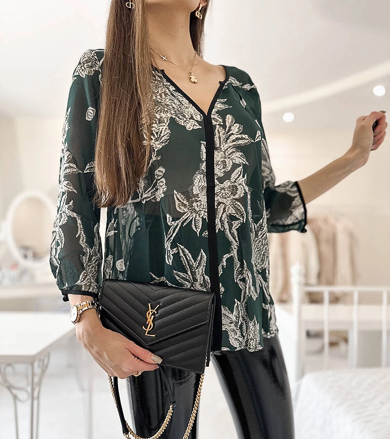 Zielona wzorzysta koszula Salois