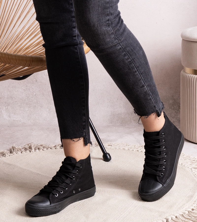 Czarne wysokie trampki Rafife