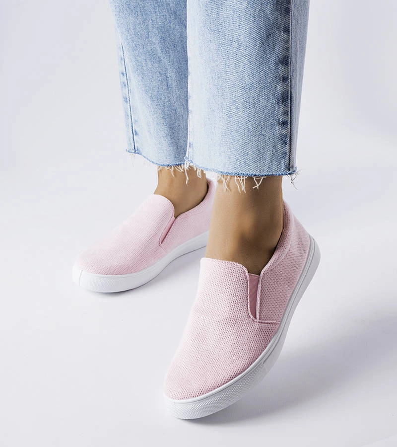 Różowe materiałowe tenisówki wsuwane Lajeunesse