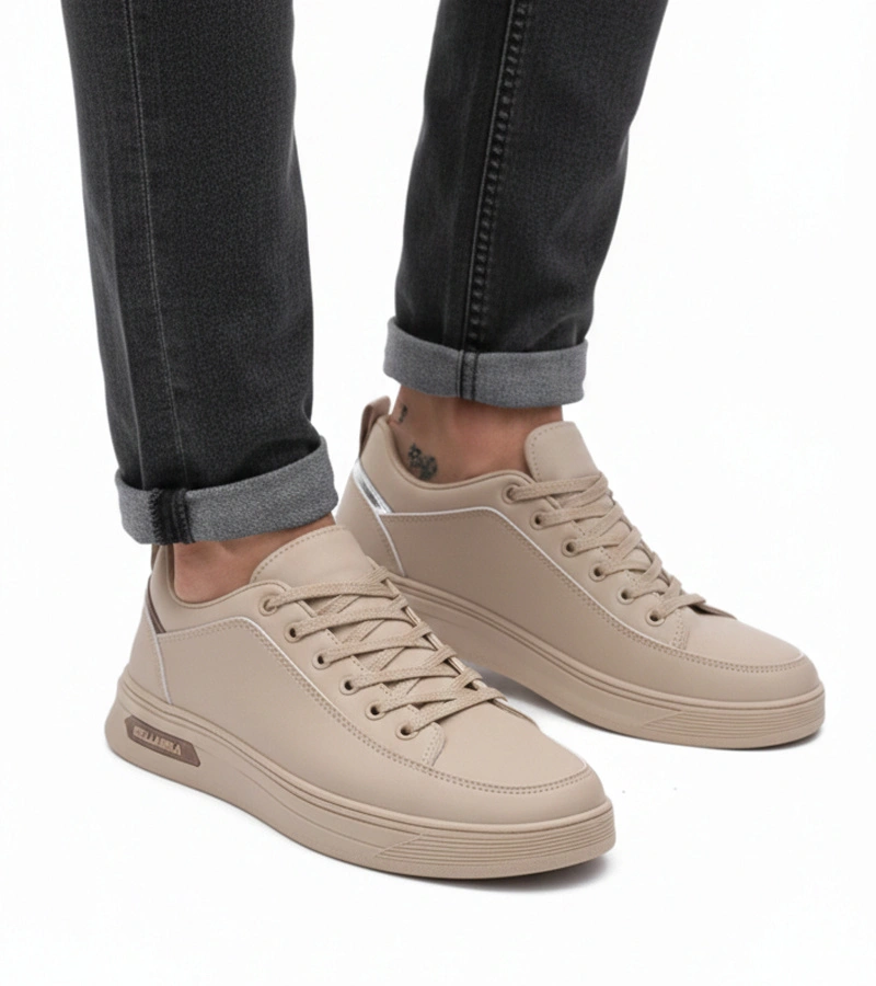 Beżowe męskie sneakersy z elastycznymi sznurówkami Arthur