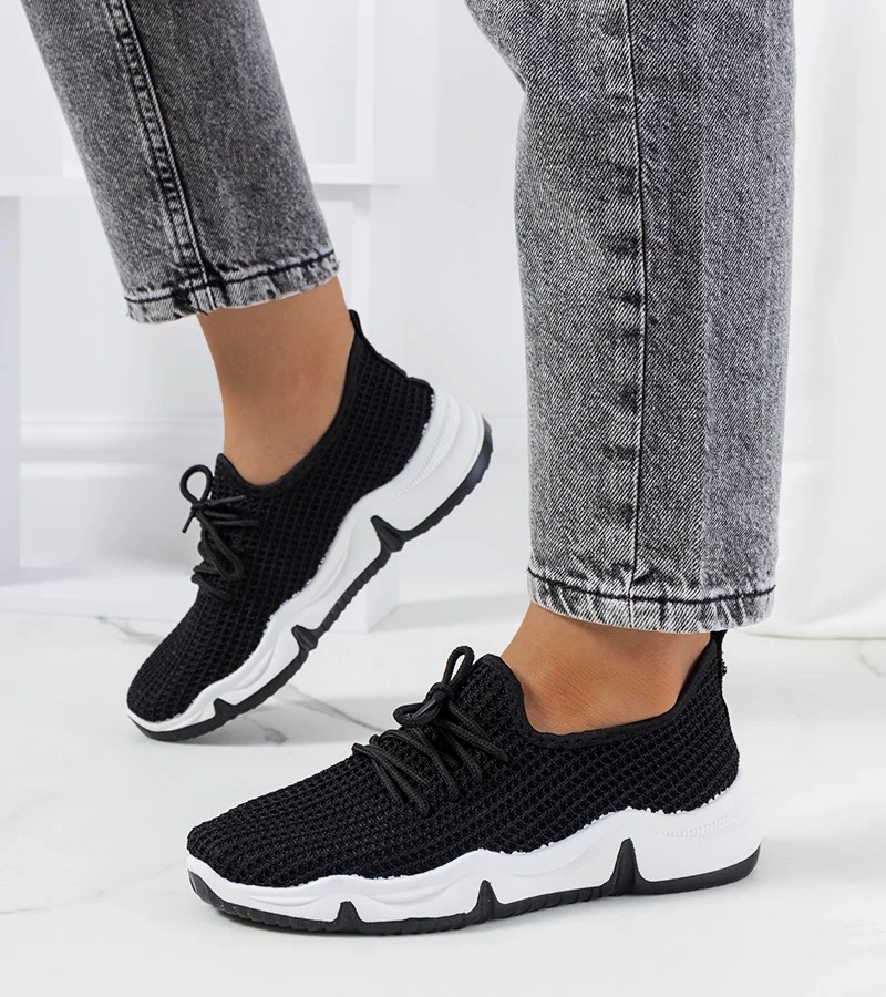 Czarne sneakersy sportowe Vermunt