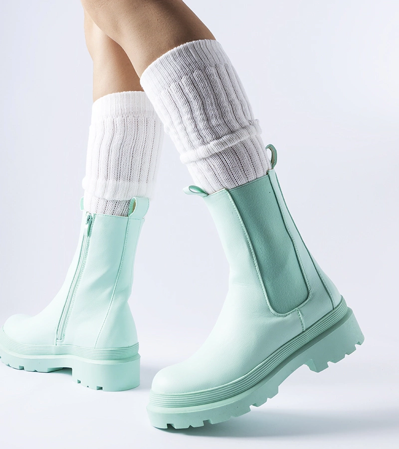 Jasnozielone botki lekko ocieplane Bethesda