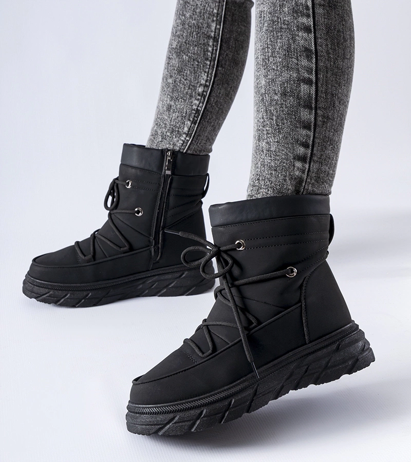 Czarne matowe ocieplane śniegowce Jamison