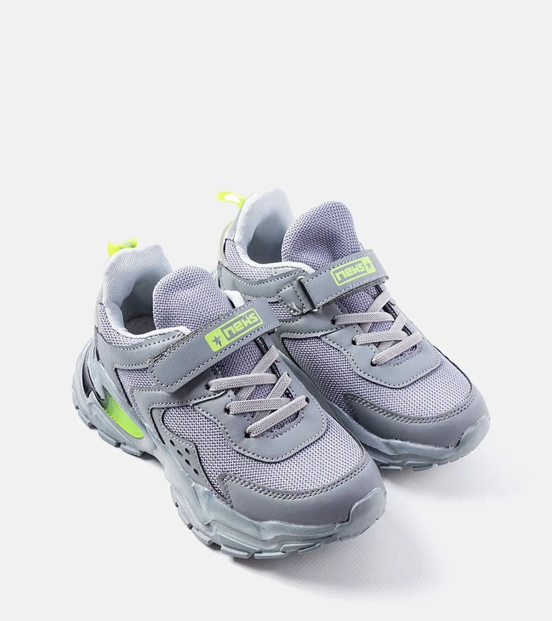 Szare dziecięce sneakersy na rzepy Ansel