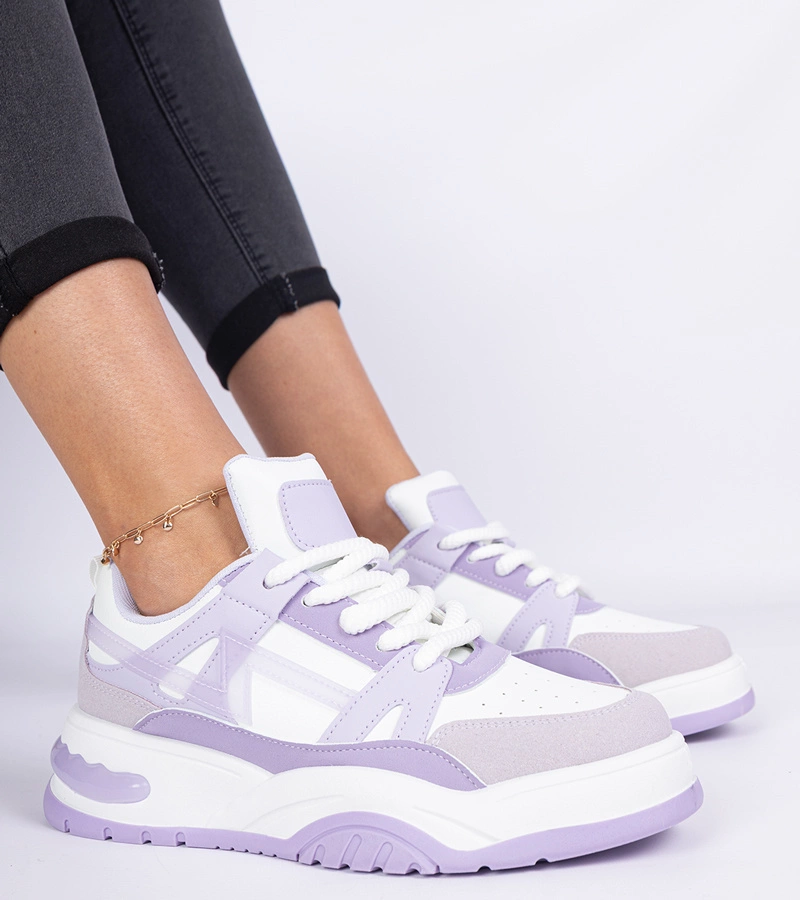 Fioletowe sneakersy z grubymi sznurówkami Luciana