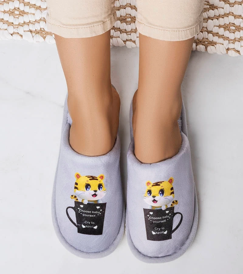 Szare miękkie kapcie Catcup