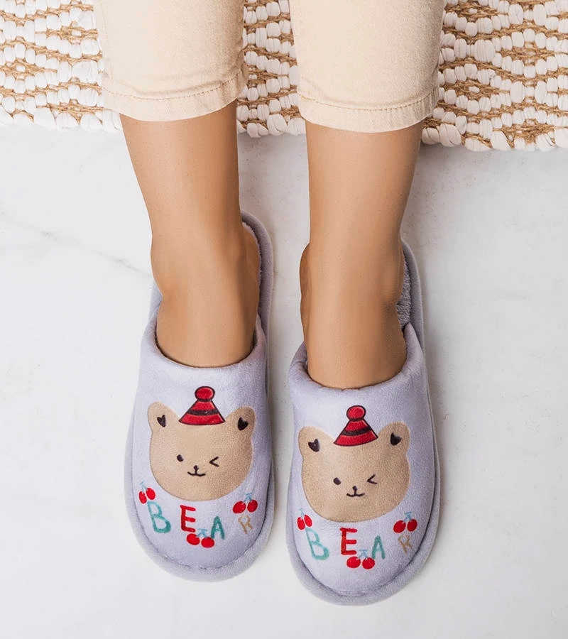 Szare miękkie kapcie Bear