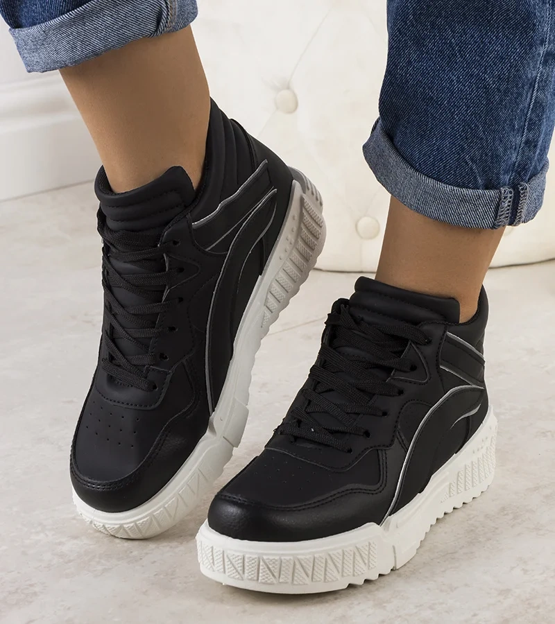 Czarne sneakersy za kostkę Clyme