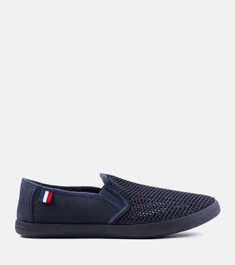 Granatowe ażurowe tenisówki męskie Garibaldi