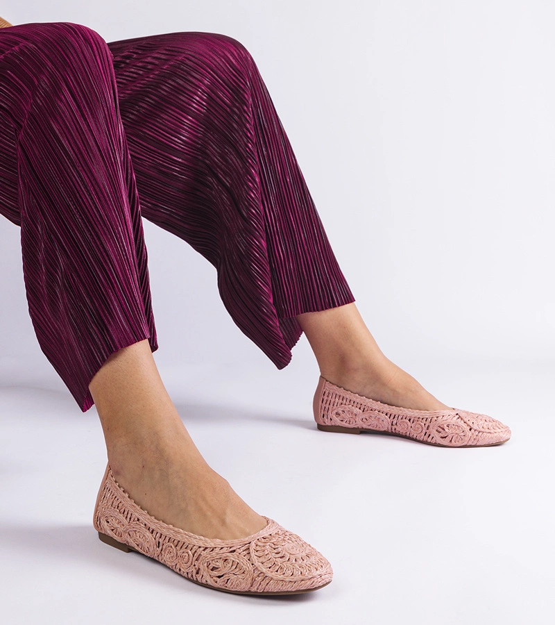 Różowe balerinki  plecione Salinela