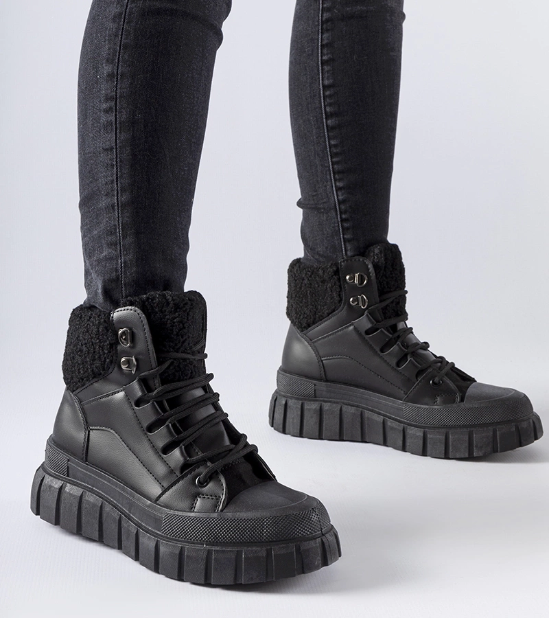 Czarne ocieplane trampki Adamsville