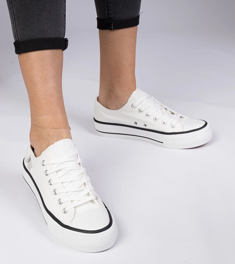 Białe klasyczne damskie trampki Ellana