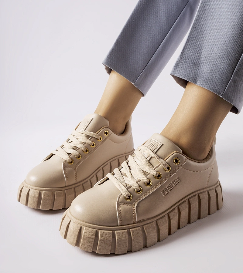 Beżowe sneakersy Big Star MM274618