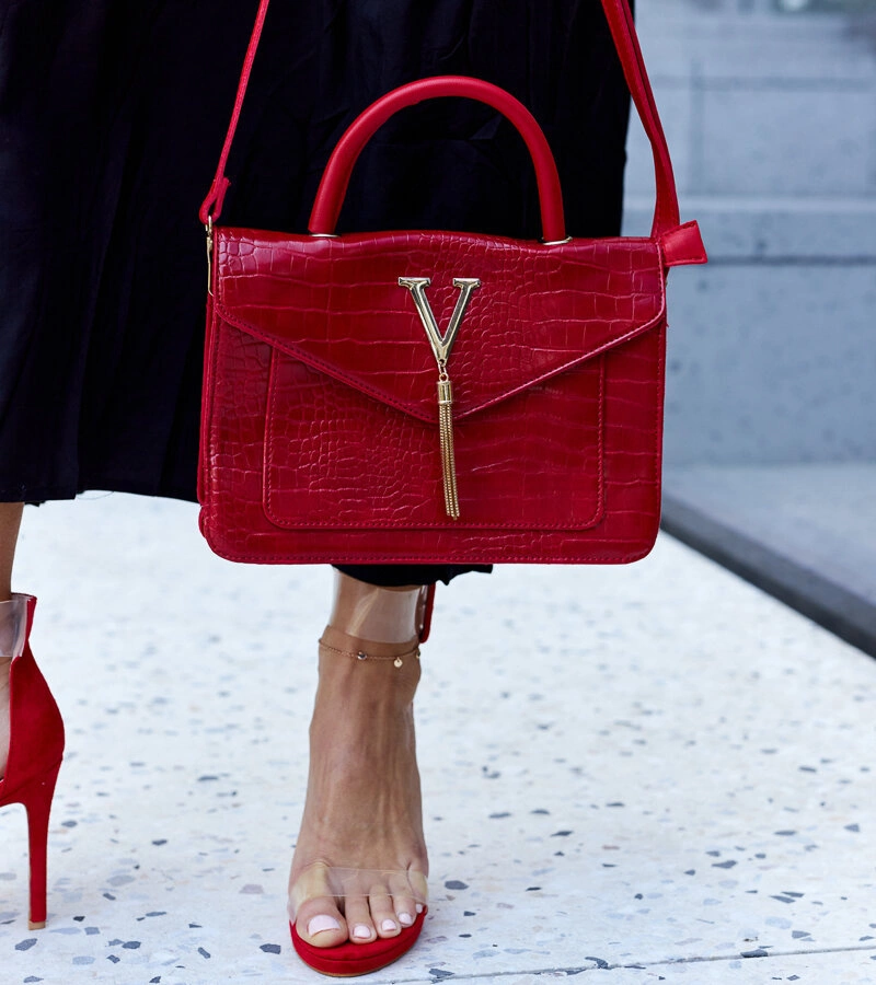 Torebka na ramię z motywem skóry krokodyla Barsa