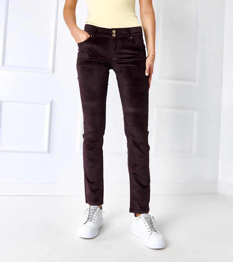 Brązowe spodnie materiałowe Authier