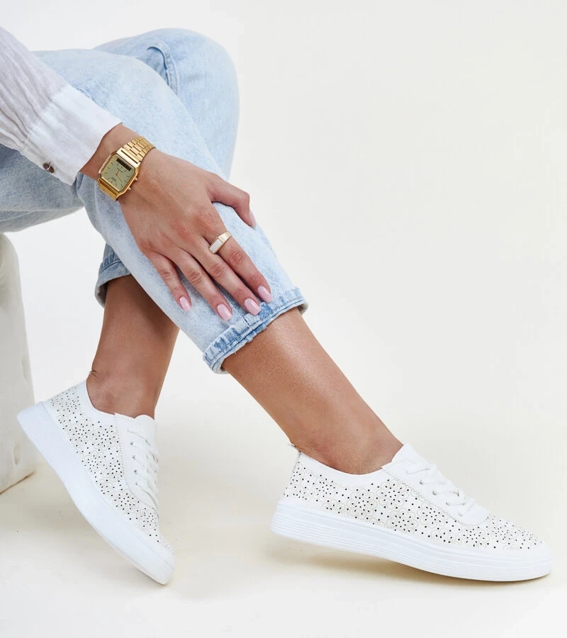 Białe tenisówki eko skóra Whitley