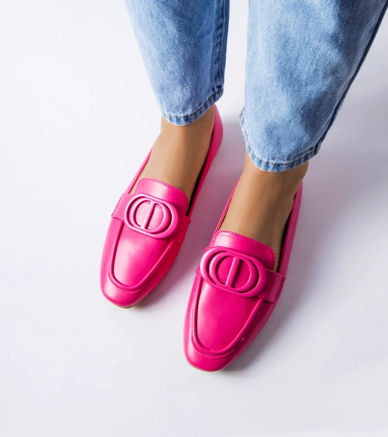 Różowe mokasyny z klamerką Poissonnier