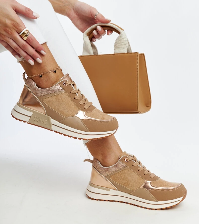 Brązowe sneakersy na platformie Kerttu