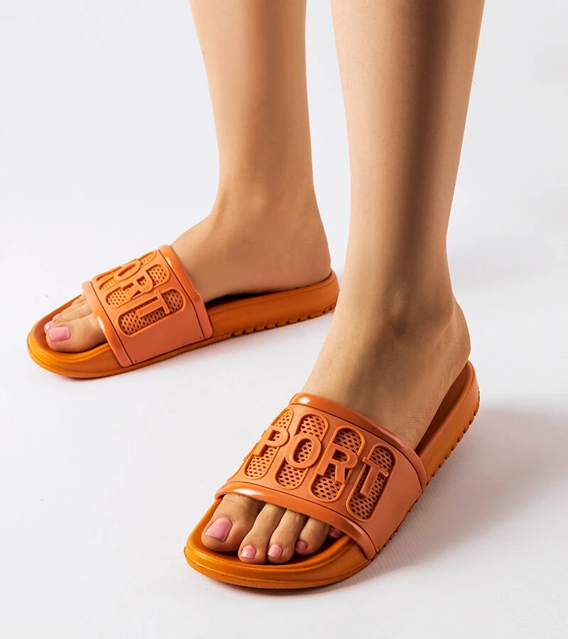 Pomarańczowe gumowe klapki Moiariello