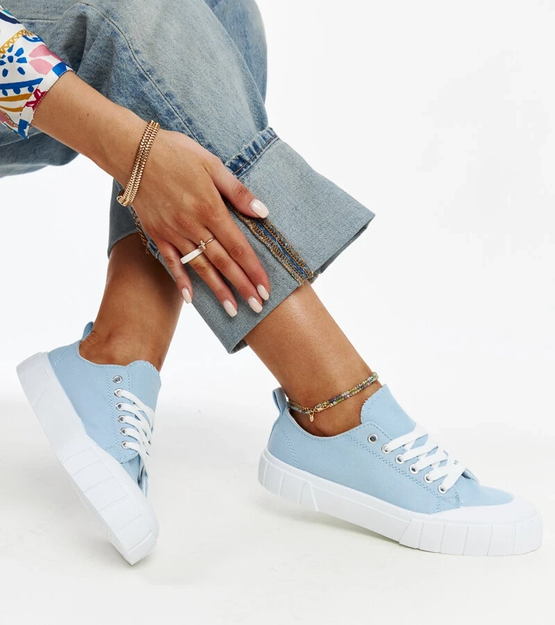 Niebieskie materiałowe trampki Eduarda