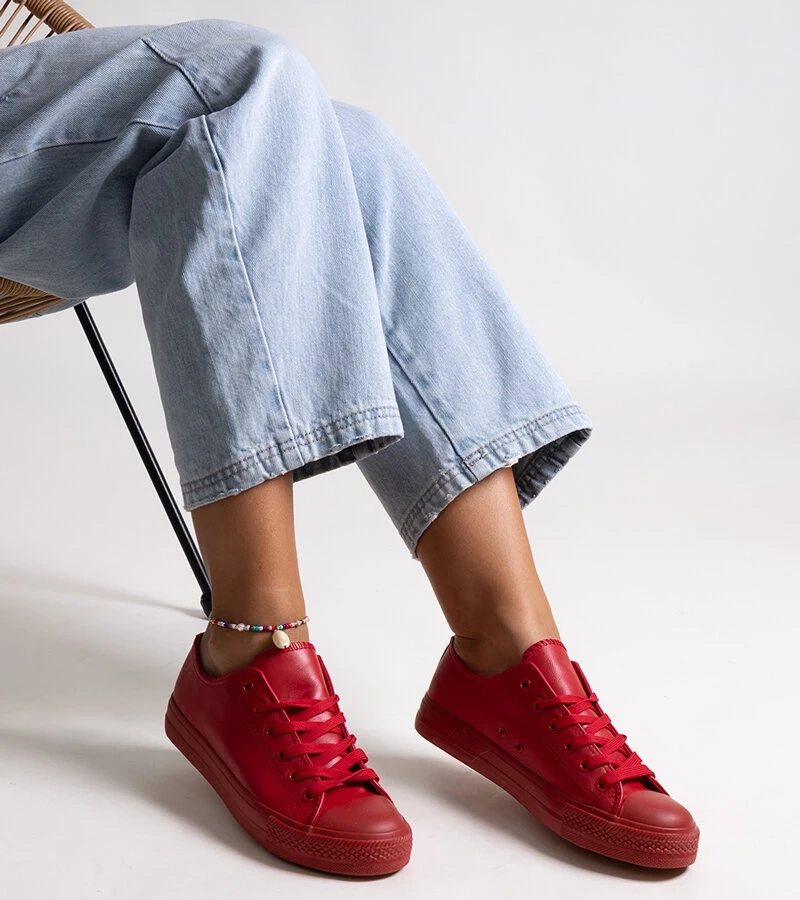 Czerwone trampki z eco skóry Mahasina