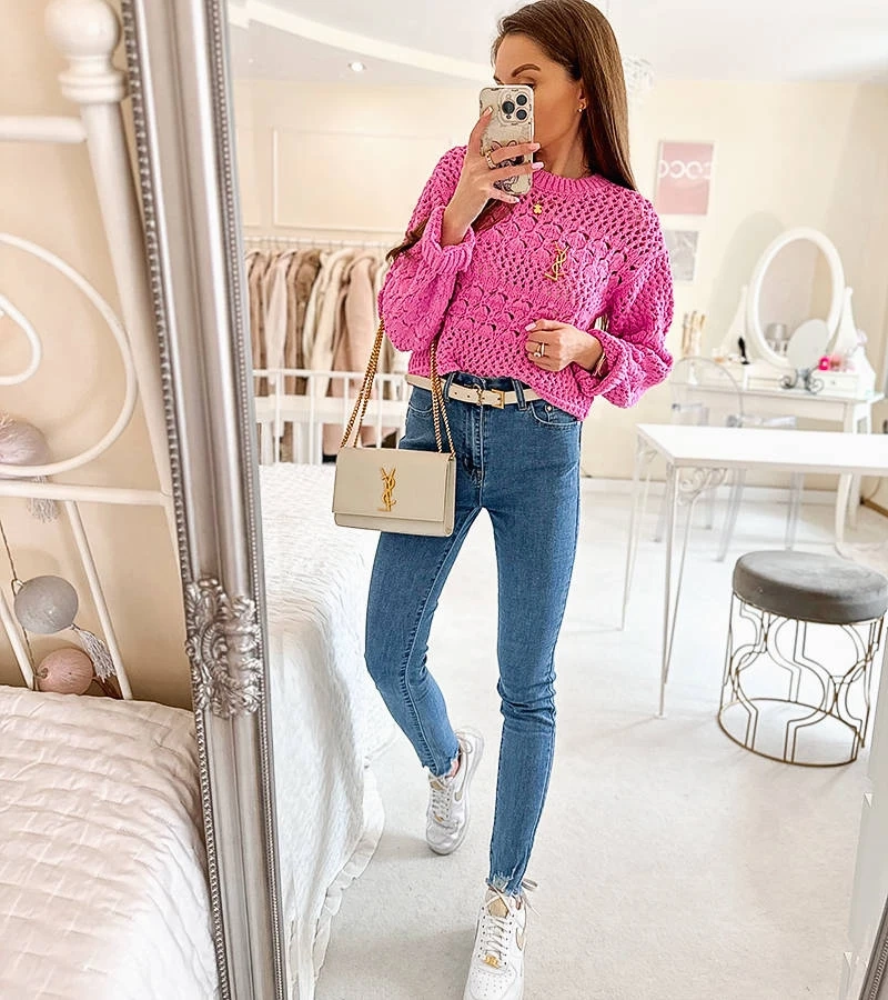 Niebieskie jeansy slim Sansouci